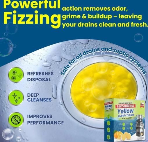 LemonBlast Cleaning Tablets – Deep Clean Grease & Dirt Instantly (24pcs)